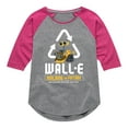 thumbnail image 1 of Disney Wall-E - Building Future Recycle - Toddler & Youth Girls Raglan Graphic T-Shirt, 1 of 4