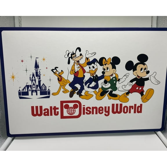 Disney Walt Disney World 50th Anniversary Vault Mickey Friends Placemat Map New