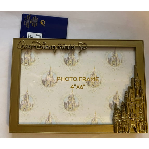 Disney Walt Disney World 50th Celebration Castle 4x6 Photo Picture Frame New
