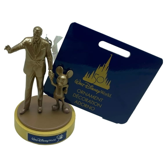 Disney Walt Disney World 50th Mickey and Walt Partners Christmas Ornament New