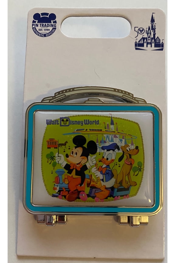 Walt Disney World 50th Vault Metal Lunchbox Pin New with Card