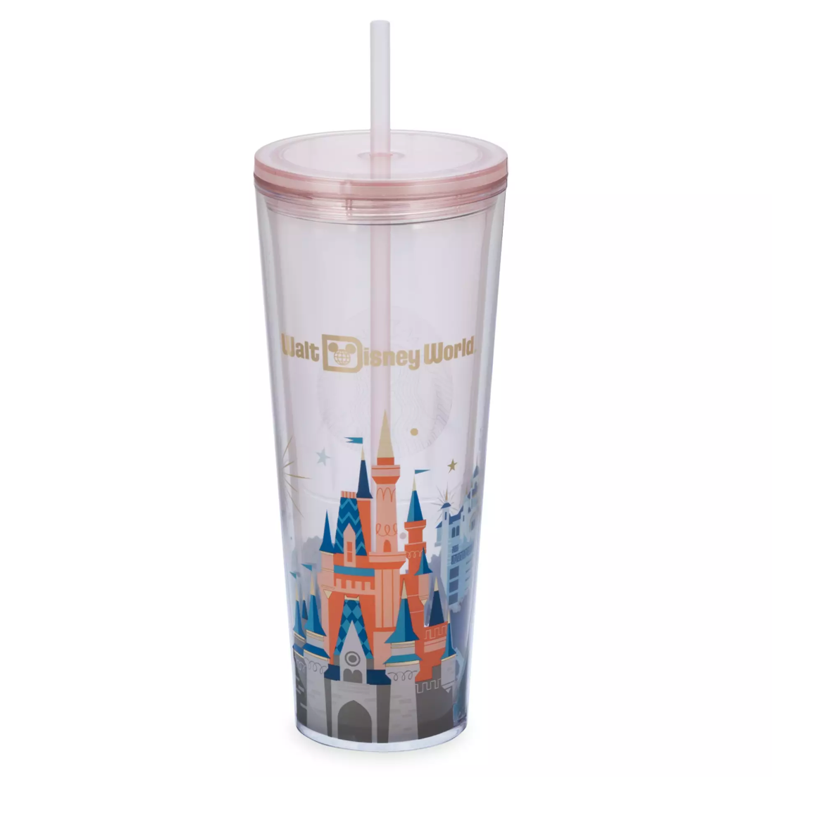 Disney Walt Disney World Cinderella Castle Starbucks Tumbler with Straw New - image 1 of 3