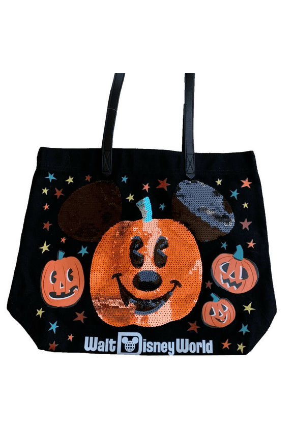 Walt Disney World Halloween Mickey Pumpkin Sequin Tote New with Tags