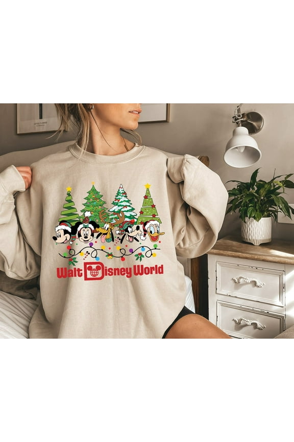 Walt Disney World Holiday Trees Sweatshirt, Walt Disney World Sweater, Walt Disney Holiday Trees Sweatshirt, S-3XL Sweatshirt