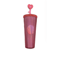 thumbnail image 1 of Disney Walt Disney World Valentine Starbucks Red Tumbler with Heart Straw New, 1 of 2
