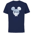 thumbnail image 1 of Disney Wedding Matching Mickey Mouse Bow Tie Husband Groom - Short Sleeve Cotton T-Shirt for Adults - Customized-Navy, 1 of 5