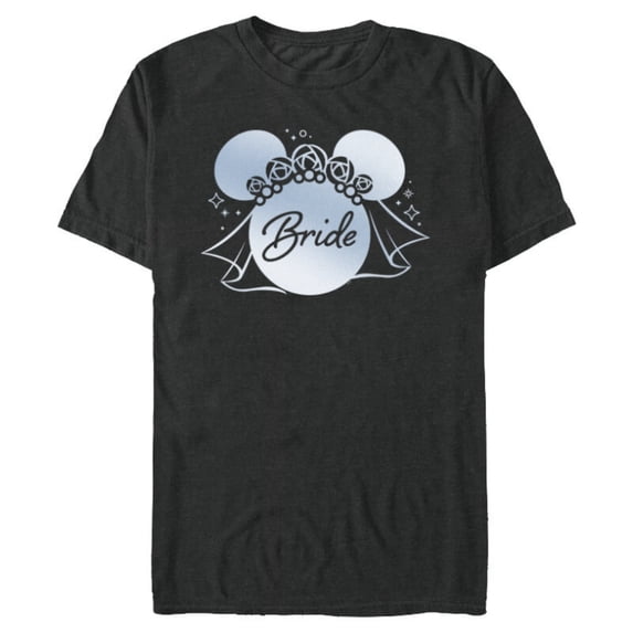 Disney Wedding Matching Minnie Mouse Bridal Veil Wife Bride - Short Sleeve Blended T-Shirt for Adults - Customized-Dark Heather