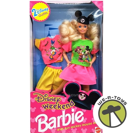 Disney Weekend Barbie Doll Green & Pink Outfit with Extra Outfit Mattel 10723