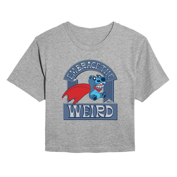 Lilo & Stitch - Weird Stitch - Juniors Cropped Graphic T-Shirt