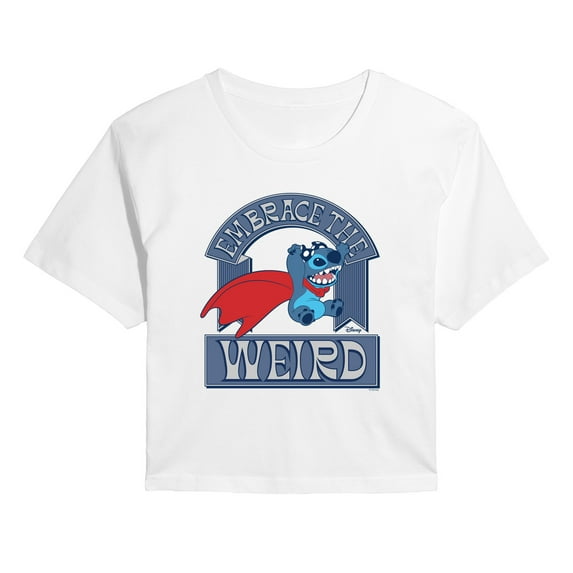 Lilo & Stitch - Weird Stitch - Juniors Cropped Graphic T-Shirt