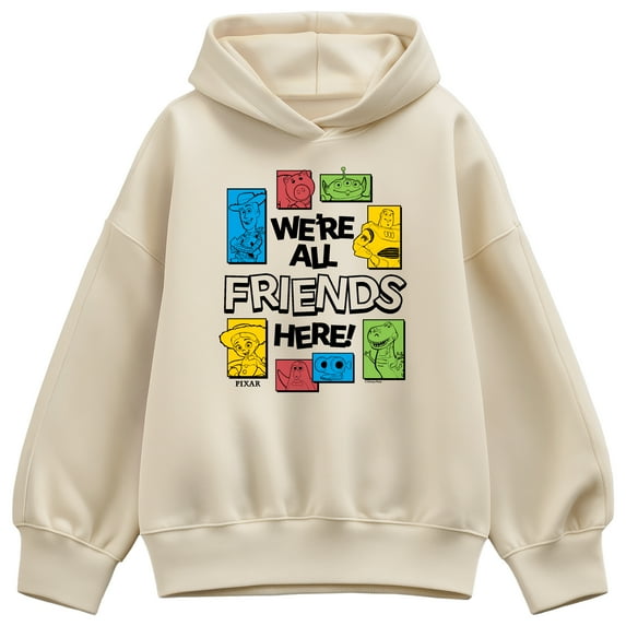 Disney - Were All Friends Here - Ladies Oversized Fleece Hoodie Sweatshirt