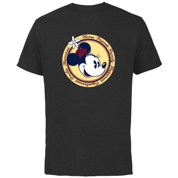 Disney What Minnie Mouse Loves Retro Vintage - Short Sleeve Cotton T-Shirt for Adults - Customized-Black