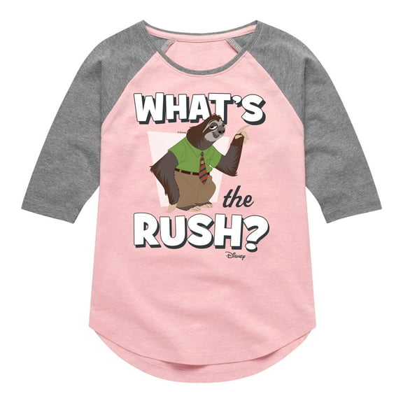 Disney - Whats The Rush - Toddler & Youth Girls Raglan Graphic T-Shirt