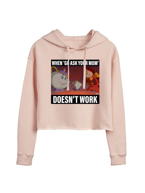 - When Ask Mom Doesn't Work Women's Cropped Graphic Hoodie