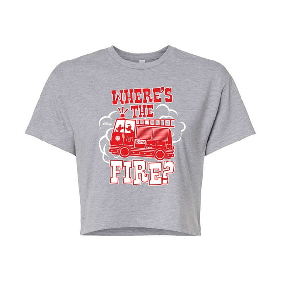 Disney - Wheres The Fire - Juniors Cropped Cotton Blend T-Shirt