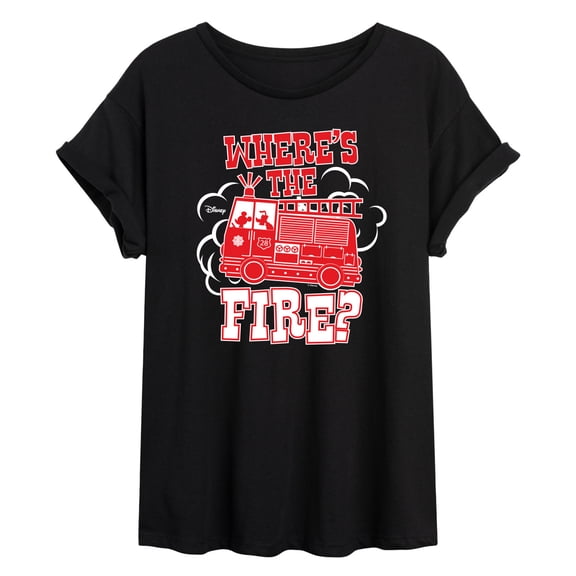 Disney - Wheres The Fire - Juniors Ideal Flowy Muscle T-Shirt