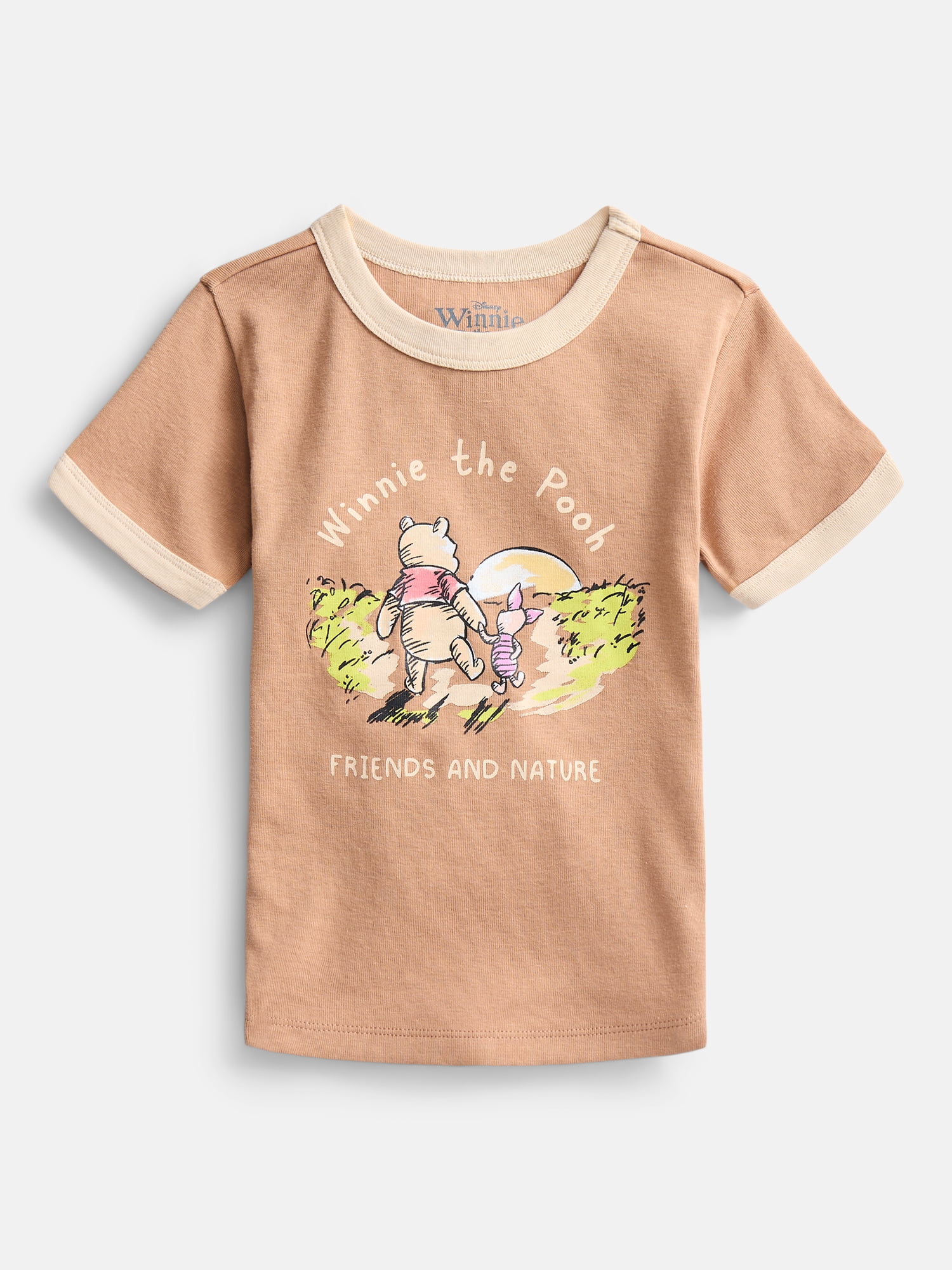 Winnie the Pooh Girls Graphic Ringer T-Shirt, Sizes 4-16