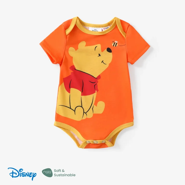 Disney Winni the Pooh Baby Bodysuits, Graphic Short Sleeves Infant