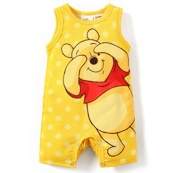 Disney Winni the Pooh Baby Bodysuits,Graphic Striped Sleeveless Outfits for Gifts, Sizes 0/3-24M