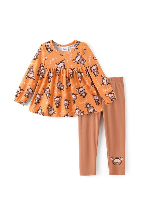 Winnie Baby Girls Tigger Graphic Dress T-shirts with Leggings Pants Outfits Sets Shower Gifts Newborn Infant