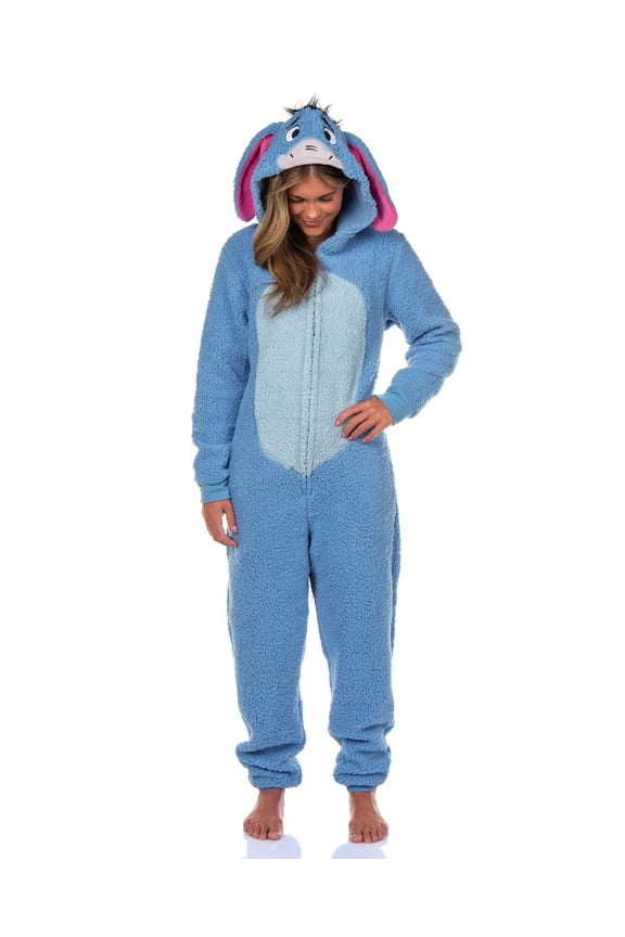 Disney Winnie The Pooh Adult Eeyore Sherpa Cosplay Costume Union Suit Pajama S