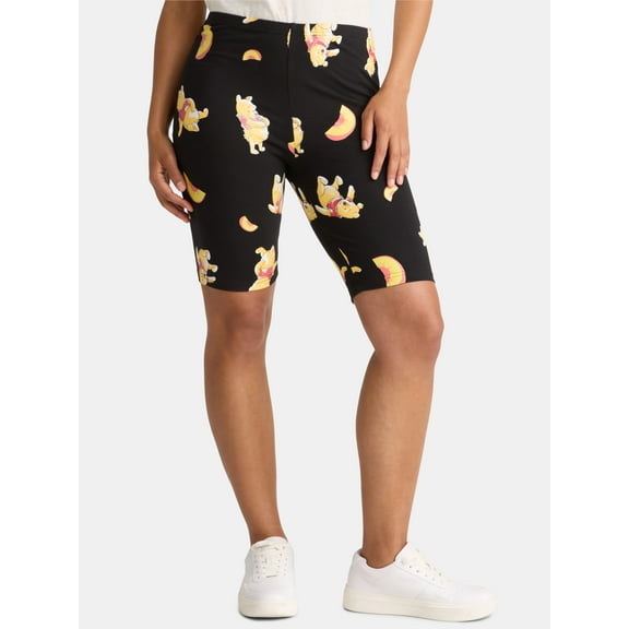 Disney Women’s Winnie the Pooh Print Biker Shorts, Sizes XXS-XXL