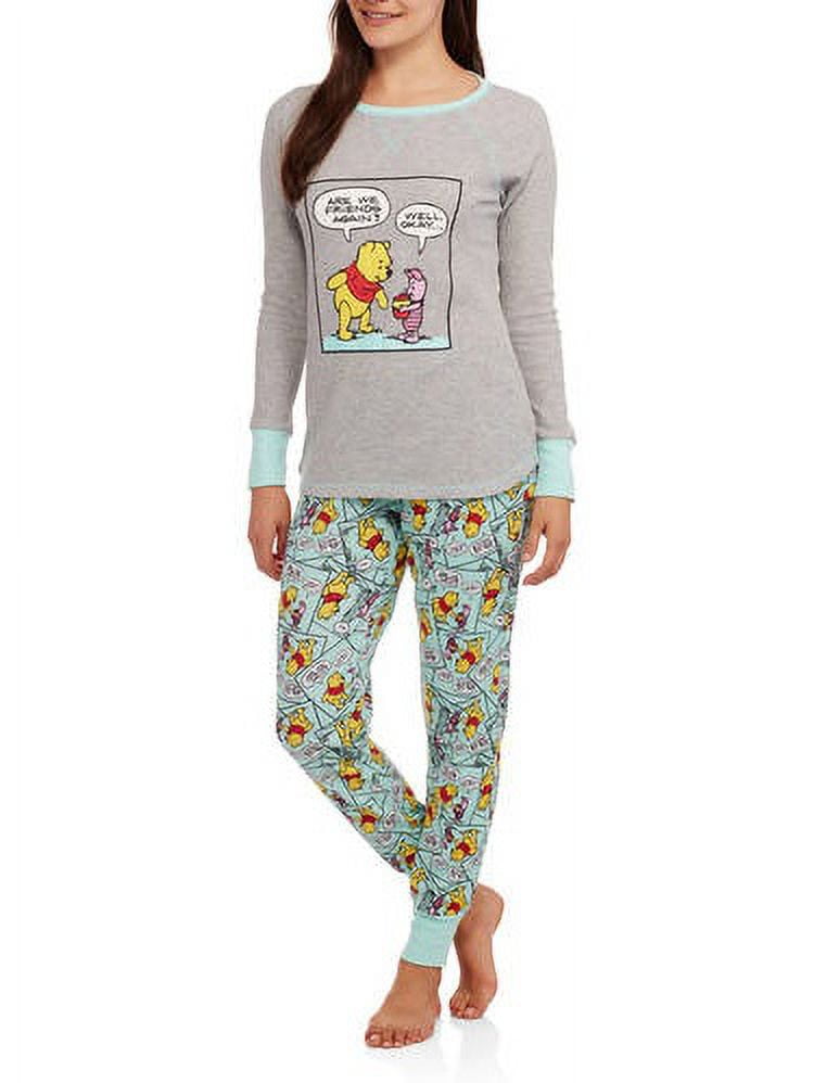 Disney Winnie The Pooh And Piglet Thermal Knit Pajama Set