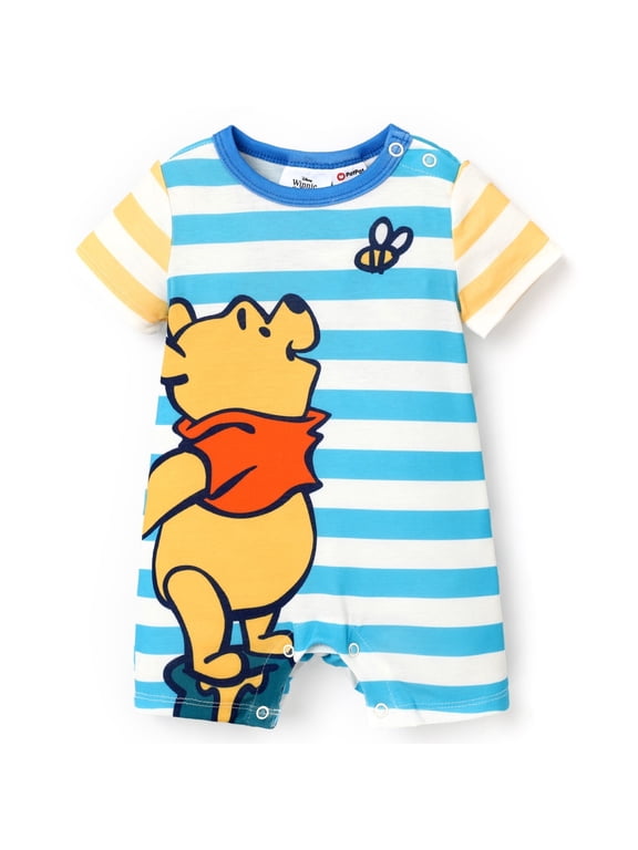 Winnie The Pooh Baby Boys Girls Romper Jumpsuit Stripes Outfits Newborn Infant Size 0/3-18M