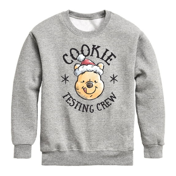 Disney Winnie The Pooh - Christmas Cookie Testing Crew - Toddler & Youth Crewneck Fleece Sweatshirt