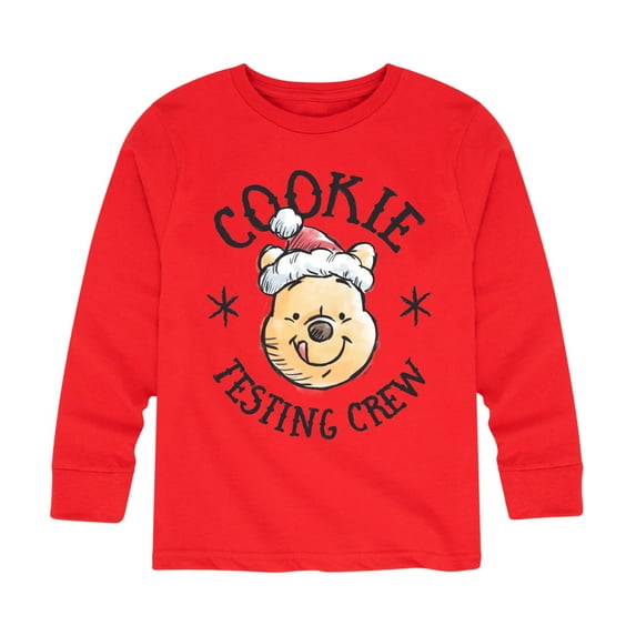 Disney Winnie The Pooh - Christmas Cookie Testing Crew - Toddler & Youth Long Sleeve Graphic T-Shirt