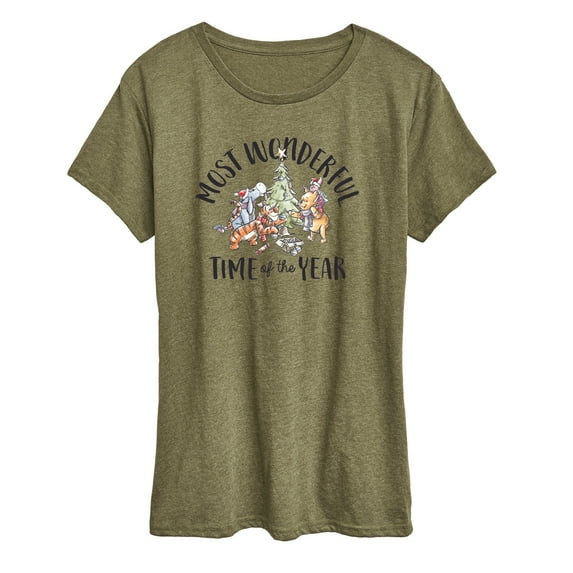 Disney Winnie The Pooh - Christmas Family - Most Wonderful Time of the Year - Women's Short Sleeve T-Shirt