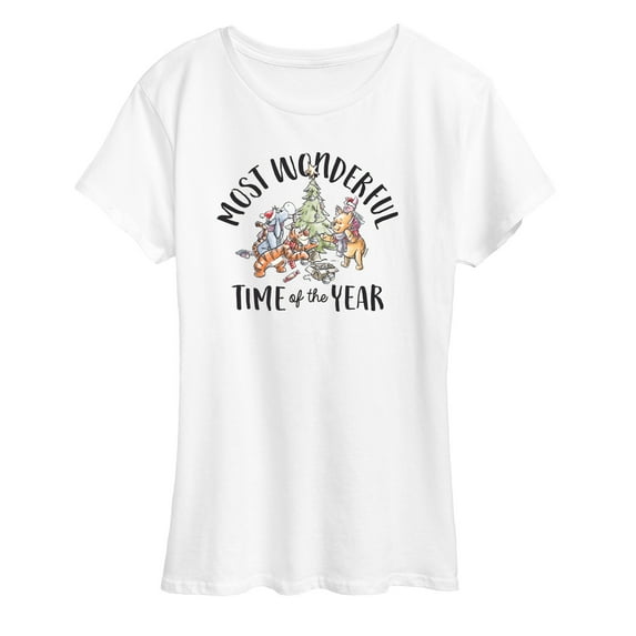 Disney Winnie The Pooh - Christmas Most Wonderful Time of the Year - Women's Short Sleeve T-Shirt