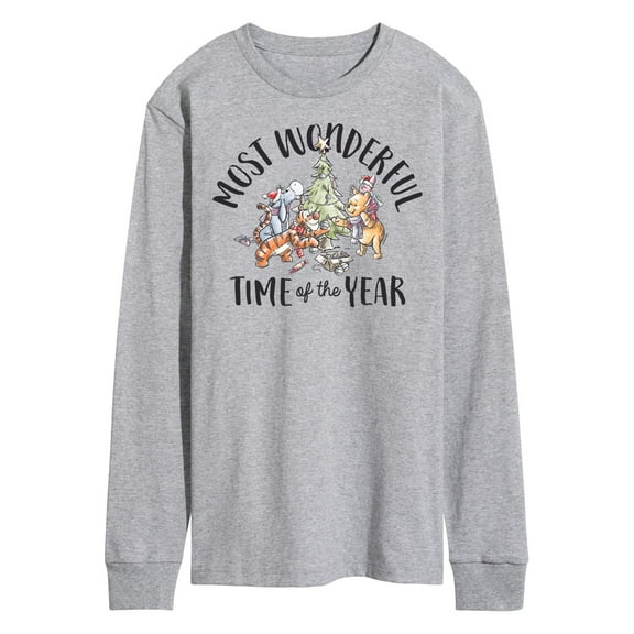 Disney Winnie The Pooh - Christmas Most Wonderful Time of the Year - Men's Long Sleeve T-Shirt