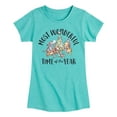 thumbnail image 1 of Disney Winnie The Pooh - Christmas Most Wonderful Time of the Year - Toddler & Youth Girls Short Sleeve T-Shirt, 1 of 5