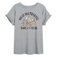thumbnail image 1 of Disney Winnie The Pooh - Christmas Most Wonderful Time of the Year - Women's Oversized T-Shirt, 1 of 5