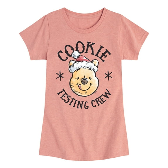 Disney Winnie The Pooh - Christmas Cookie Testing Crew - Toddler & Youth Girls Short Sleeve Graphic T-Shirt