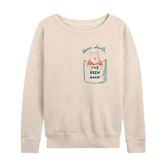 Disney Winnie The Pooh - Dear Santa, I've Been Good - Women's Lightweight French Terry Long Sleeve Shirt