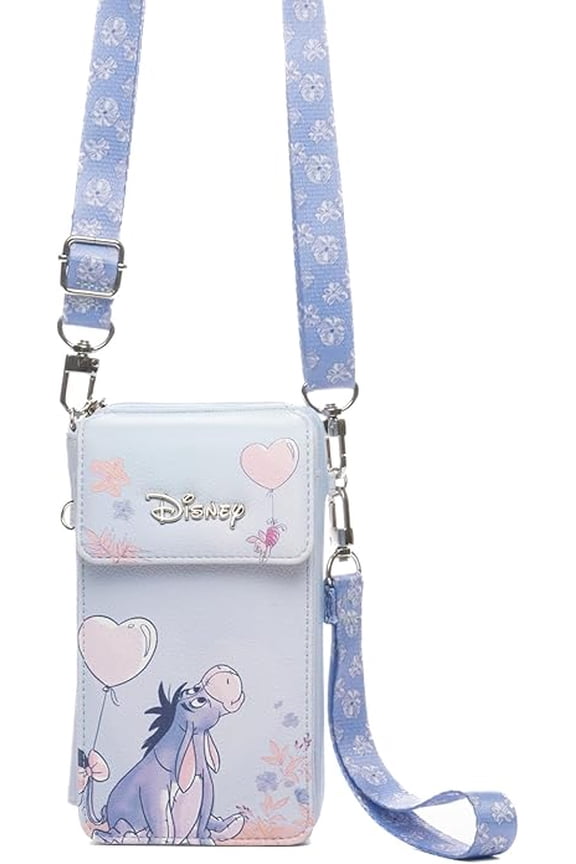 Disney Winnie The Pooh Eeyore Crossbody Wallet Cell Phone Wristlet