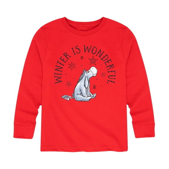 Disney Winnie The Pooh - Eeyore Winter is Wonderful Christmas - Toddler & Youth Long Sleeve Graphic T-Shirt