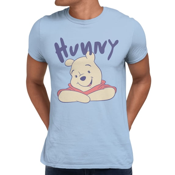 Disney Winnie The Pooh Face Men's T Shirt (Light Blue, S-XXXL)