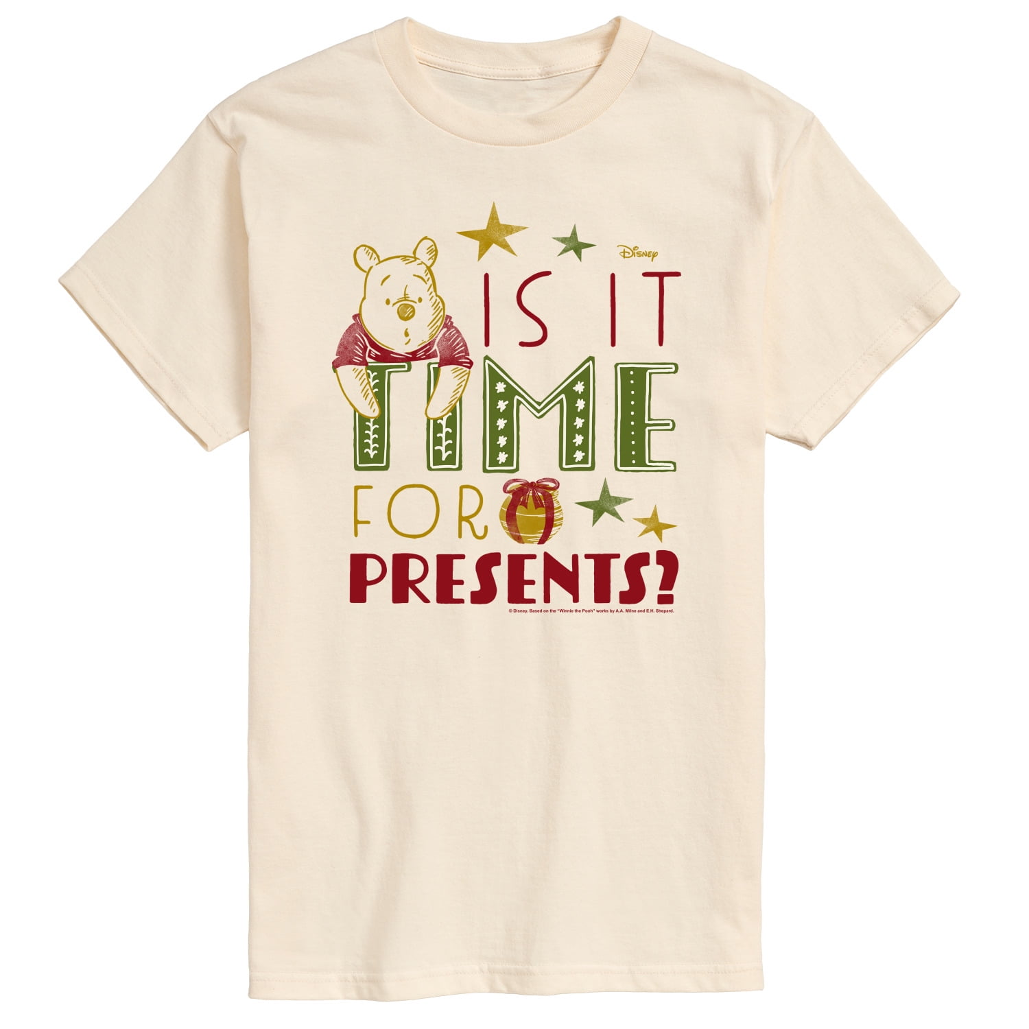 Disney Winnie The Pooh Is It Time For Presents? Christmas- Men's
