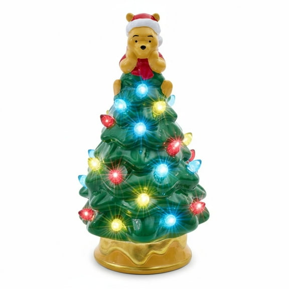 Disney Winnie The Pooh Light-Up Ceramic Christmas Tree | 6 Inches Tall