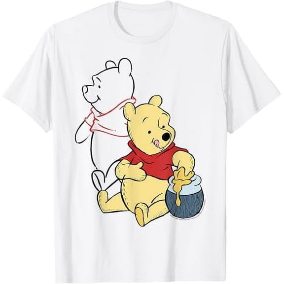 Disney Winnie The Pooh Line Art Portrait T-Shirt
