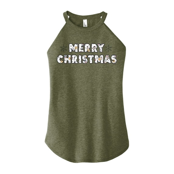 Disney Winnie The Pooh - Merry Christmas Characters - Juniors High Neck Tank Top