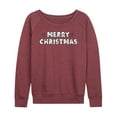 thumbnail image 1 of Disney Winnie The Pooh - Merry Christmas Characters - Women's Lightweight French Terry Long Sleeve Shirt, 1 of 5