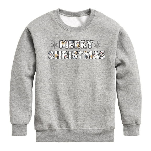 Disney Winnie The Pooh - Merry Christmas - Toddler & Youth Crewneck Fleece Sweatshirt