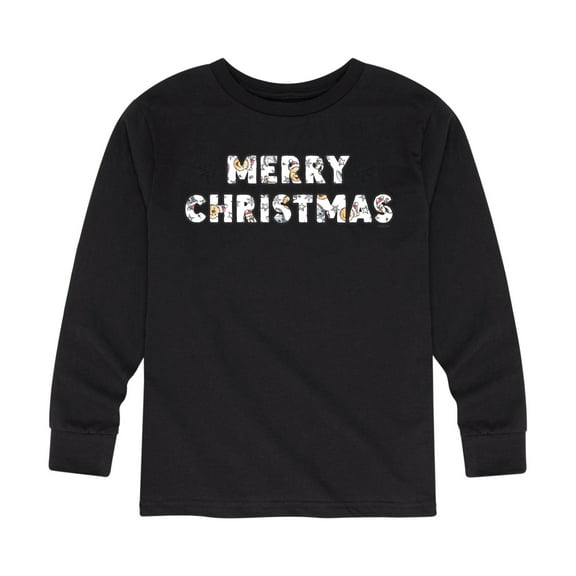 Disney Winnie The Pooh - Merry Christmas - Toddler & Youth Long Sleeve Graphic T-Shirt