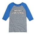 thumbnail image 1 of Disney Winnie The Pooh - Merry Christmas - Toddler & Youth Raglan Graphic T-Shirt, 1 of 4