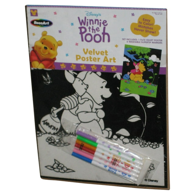 Disney Winnie The Pooh & Piglet (2000) RoseArt Velvet Poster Art Kit w