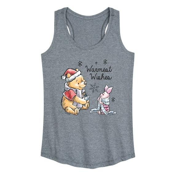 Disney Winnie The Pooh - Pooh & Piglet Warmest Wishes Christmas - Women's Racerback Tank Top